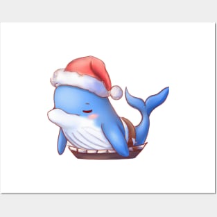 Cute Whale Drawing Posters and Art